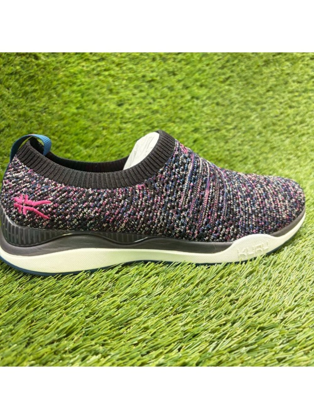 Kuru Stride Womens Size 8 Black Purple Athletic Walking Slip On Shoes Sneakers